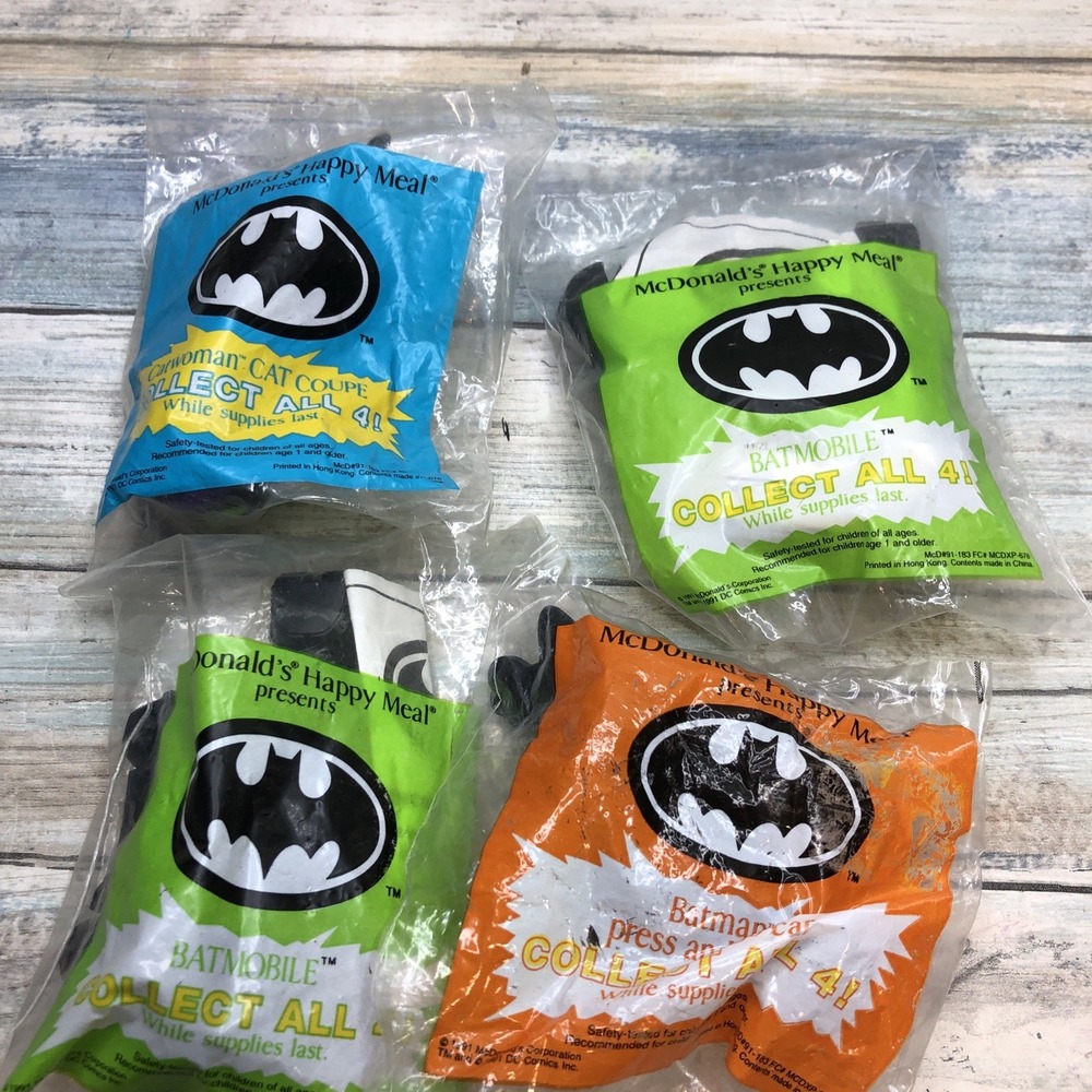 SEALED 1991 McDonald's Happy Meal DC Batman Set of 4